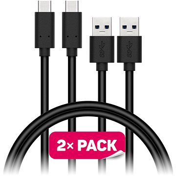 Obrázok CONNECT IT Wirez USB-C 1m čierny, 2 ks (CCA-5006-BK)