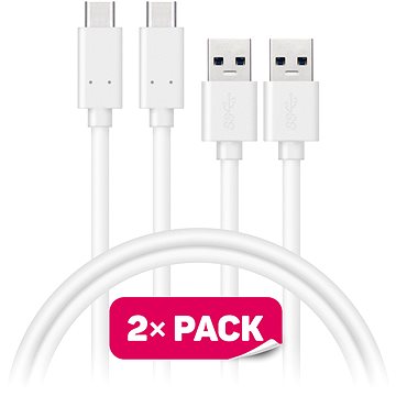 Obrázok CONNECT IT Wirez USB-C 1m biely, 2 ks (CCA-5006-WH)