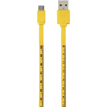 Obrázok Hama micro USB kábel Meter, 1 m, meradlo, žltý