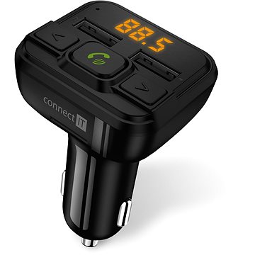 Obrázok CONNECT IT InCarz Bluetooth transmitter, 2xUSB+Micro SD Card, černý CCC-8600-BK