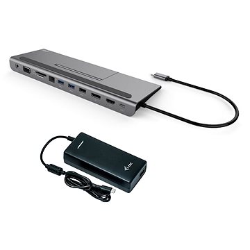 Obrázok i-tec USB-C Triple Docking Station Power Delivery 85W + Charger USB-C 112W