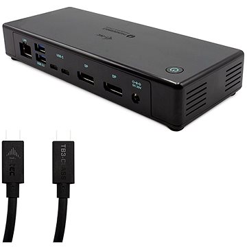 Obrázok I-TEC Thunderbolt3 / USB-C Dual DisplayPort 4K dokovací stanice s Power Delivery 85W + 2x TB3 kabely (TB3CDUALDPPDX)