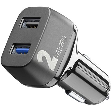 Obrázok CellularLine Car Multipower 2 PRO, Smartphone Detect, 2 x USB, 36W (CBRUSB2QC36WK) čierny