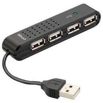 Obrázok Trust Vecco 4 Port USB 2.0 Mini Hub - Black (14591)