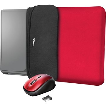 Obrázok TRUST YVO MOUSE & SLEEVE F/15.6 – RED (23455)