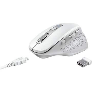 Obrázok Trust Ozaa Rechargeable Wireless Mouse, biela (24035)