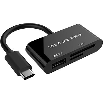 Obrázok Gembird čítačka USB 2.0 a kariet SDXC, USB-C, čierna