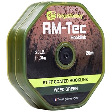 Obrázok RidgeMonkey RM-Tec Stiff Coated Hooklink 35 lb 20 m Zelená (5060432142285)