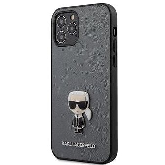 Obrázok Karl Lagerfeld Saffiano Iconic pro Apple iPhone 12 Pro Max Silver (3700740482315)