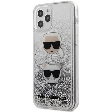 Obrázok Karl Lagerfeld Liquid Glitter 2 Heads pro Apple iPhone 12 Pro Max Silver (3700740483244)