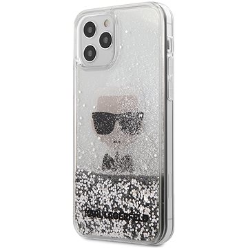 Obrázok Karl Lagerfeld Liquid Glitter Iconic pro Apple iPhone 12 Pro Max Silver (3700740483428)