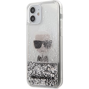 Obrázok Karl Lagerfeld Liquid Glitter Iconic pro Apple iPhone 12 Mini Silver (3700740483404)