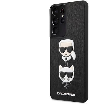 Obrázok KLHCS21LSAKICKCBK Karl Lagerfeld Saffiano K&C Heads Kryt pro Samsung Galaxy S21 Ultra Black