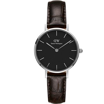 Obrázok Dámske hodinky s koženým remienkom s detailmi striebornej farby Daniel Wellington Petite York, ⌀ 28 mm