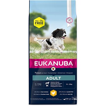 Obrázok Eukanuba Dog Adult Medium 18kg BONUS