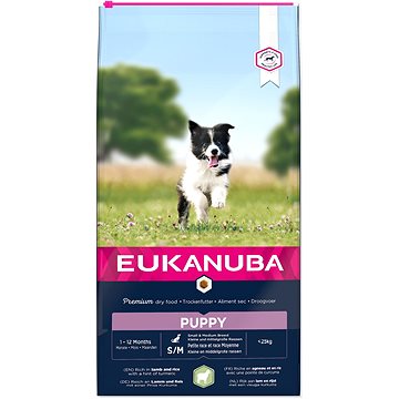 Obrázok Eukanuba Puppy Small & Medium Lamb 12 kg (8710255168777)