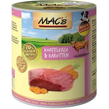 Obrázok MACs Dog Maso z hlav a mrkev 400g