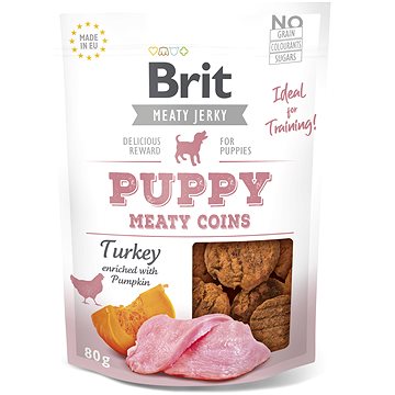 Obrázok Brit Jerky Puppy Turkey Meaty Coins 80g