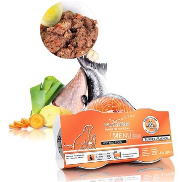 Obrázok Platinum Menu Mini Turkey+Salmon 4x100g