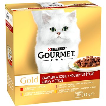 Obrázok Gourmet Gold Mltp konz. kočka kousky ve šťávě 8x85g