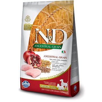 Obrázok N&D Low Grain DOG Senior S/M Chicken & Pomegr 2,5kg