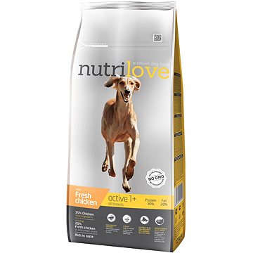 Obrázok Nutrilove Dog dry Active fresh chicken 12kg