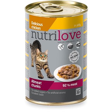 Obrázok Nutrilove Cat chunks Chicken jelly 400g