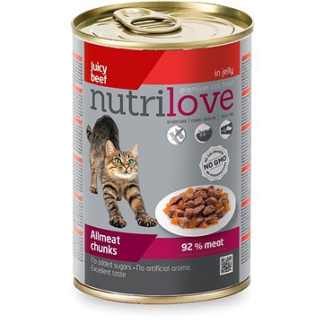 Obrázok Nutrilove Cat chunks Beef jelly 400g