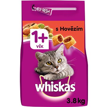 Obrázok Whiskas Dry s hovězím masem 3,8kg