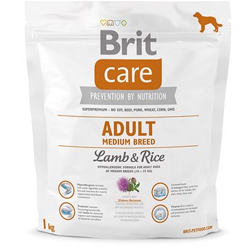 Obrázok BRIT CARE ADULT MEDIUM BREED LAMB & RICE 1 KG