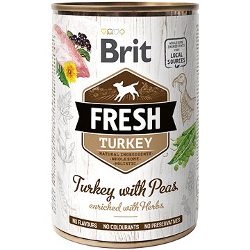 Obrázok Brit Dog Fresh konz Turkey with Peas 400g