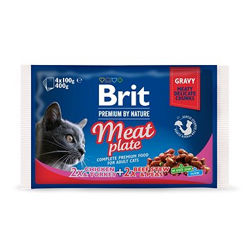 Obrázok Brit Premium Cat kapsa Meat Plate 400g (4x100g)