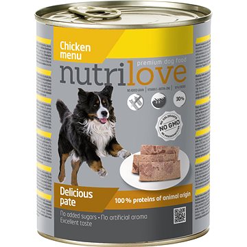 Obrázok Nutrilove Dog paté Chicken 800g