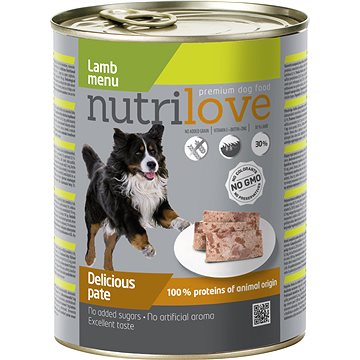 Obrázok Nutrilove Dog paté Lamb 800g