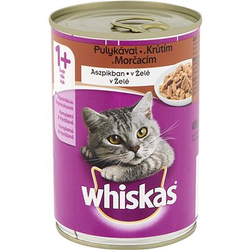 Obrázok Whiskas konzerva telecí a krůta v želé 400g