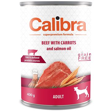 Obrázok Calibra Dog  konz.Adult hovězí s mrkví 400g