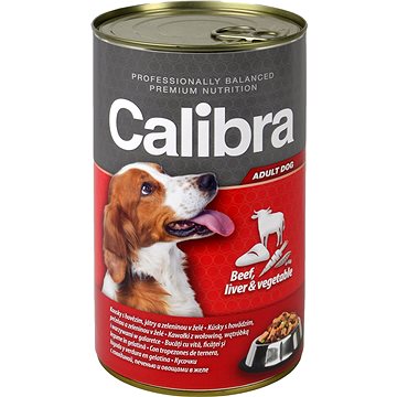 Obrázok Calibra Dog Adult hovězí + játra + zelenina v želé 1240 g