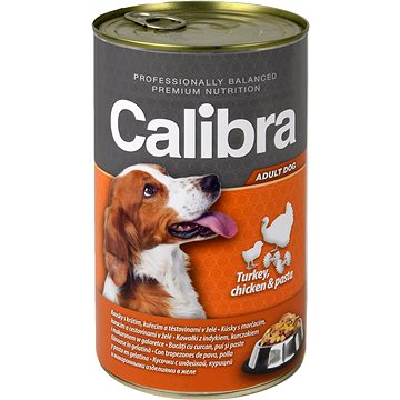 Obrázok Calibra Dog Adult krůtí + kuřecí + těstoviny v želé 1240 g