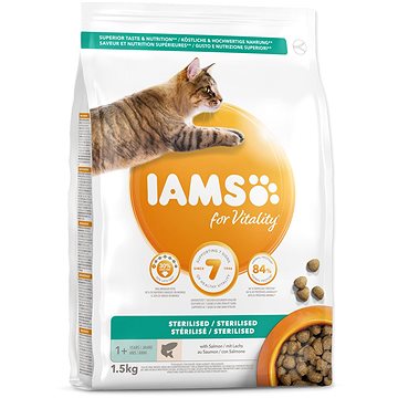 Obrázok Iams Cat Adult Sterilized Salmon 1,5kg