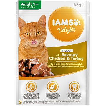 Obrázok Iams Cat Kuře a krůta v omáčce kapsa 85g