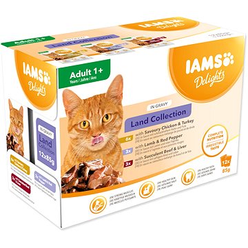 Obrázok Kapsičky IAMS suchozem. mäso v omáčke multipack 1 020 g (12× 85 g) (8710255100418)