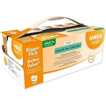 Obrázok Kapsičky IAMS morské a suchozem. mäso v omáčke multipack 4 080 g (8710255100449)