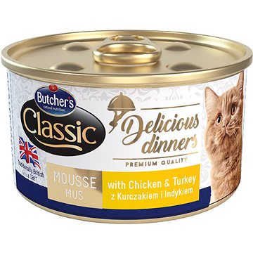 Obrázok Butcher's Cat Class.Delic.Dinners kuře+krůta konz85g