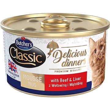 Obrázok Butcher's Cat Class.Delic.Dinners hovězí+játra konz85g