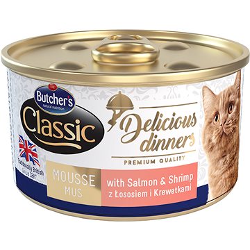 Obrázok Butcher's Cat Class.Delic.Dinners losos+krevet konz85g