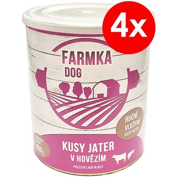 Obrázok FARMKA DOG 800 g s pečeňou, 4 ks (8594025084067)