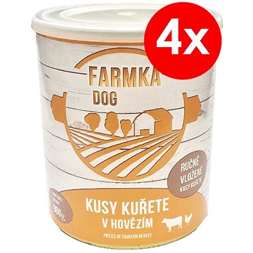 Obrázok FARMKA DOG 800 g s kučaťom, 4 ks (8594025084050)