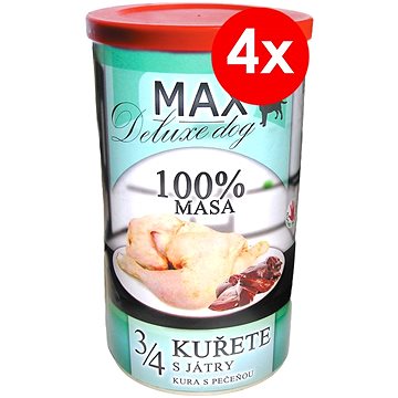 Obrázok MAX deluxe 3/4 kurčaťa s pečeňou 1200 g, 4 ks (8594025084401)