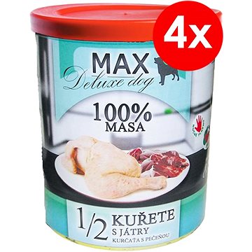 Obrázok MAX deluxe 1/2 kurčaťa s pečeňou 800 g, 4 ks (8594025084302)