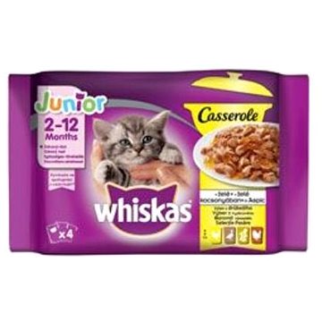 Obrázok Whiskas Casserole Junior drůbeží v želé 4pack 340g